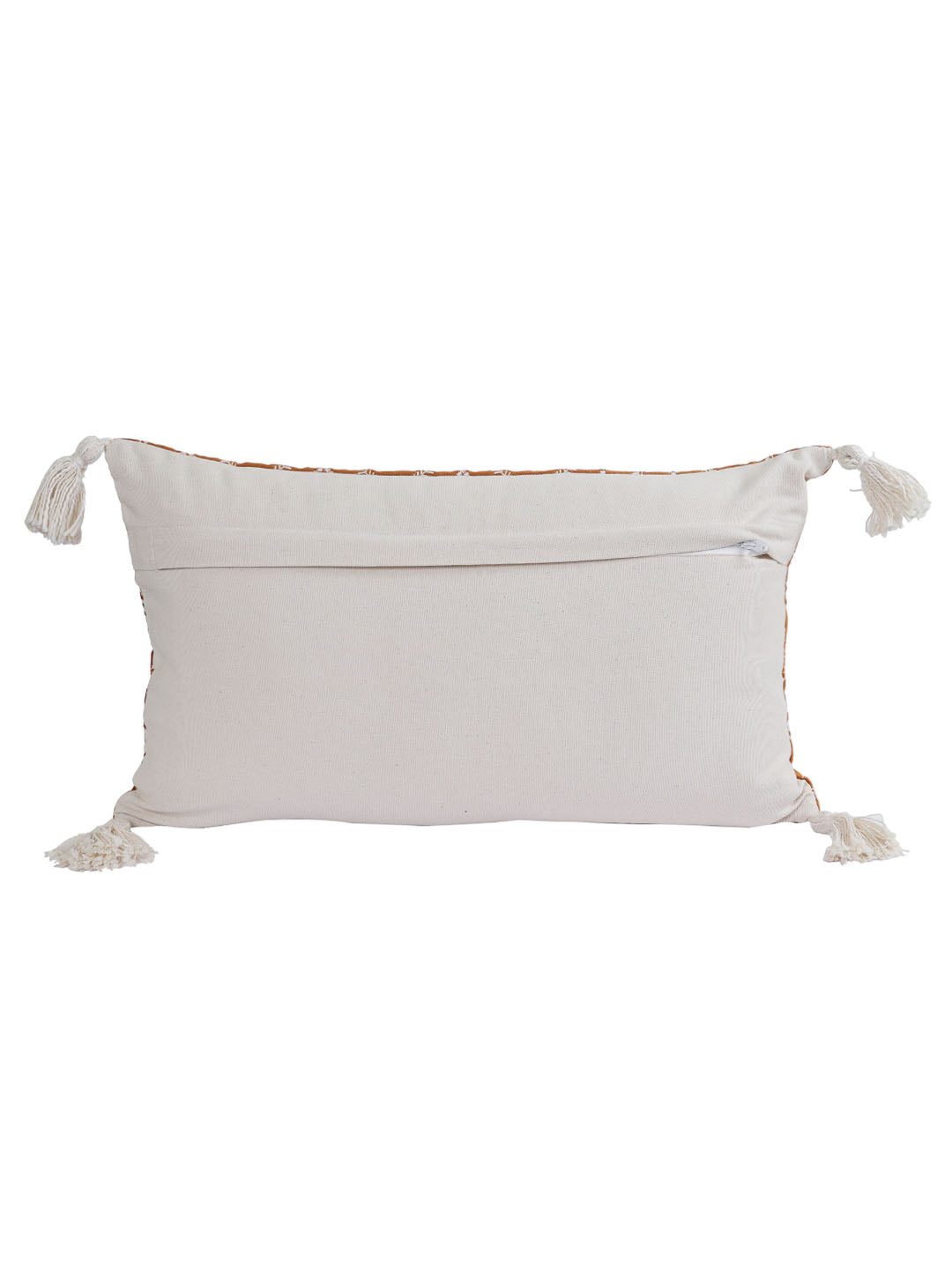 Eyda Super Soft Rust Color Set of 2 Embroidered Cushion Cover-12x20 Inch