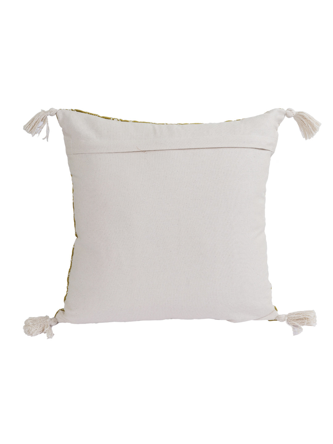 Eyda Super Soft Green Color Set of 2 Embroidered Cushion Cover-18x18 Inch
