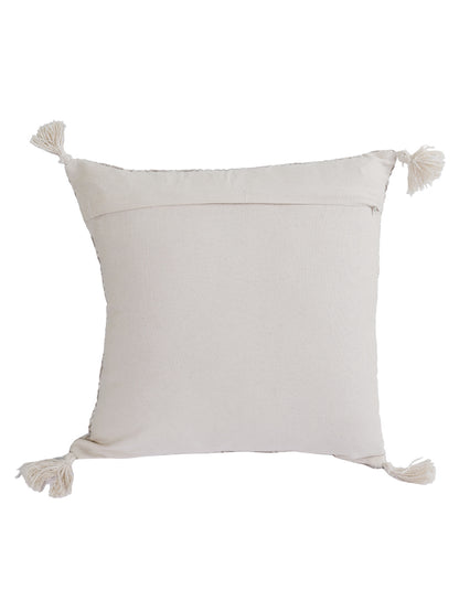 Eyda Super Soft Grey Color Set of 2 Embroidered Cushion Cover-18x18 Inch