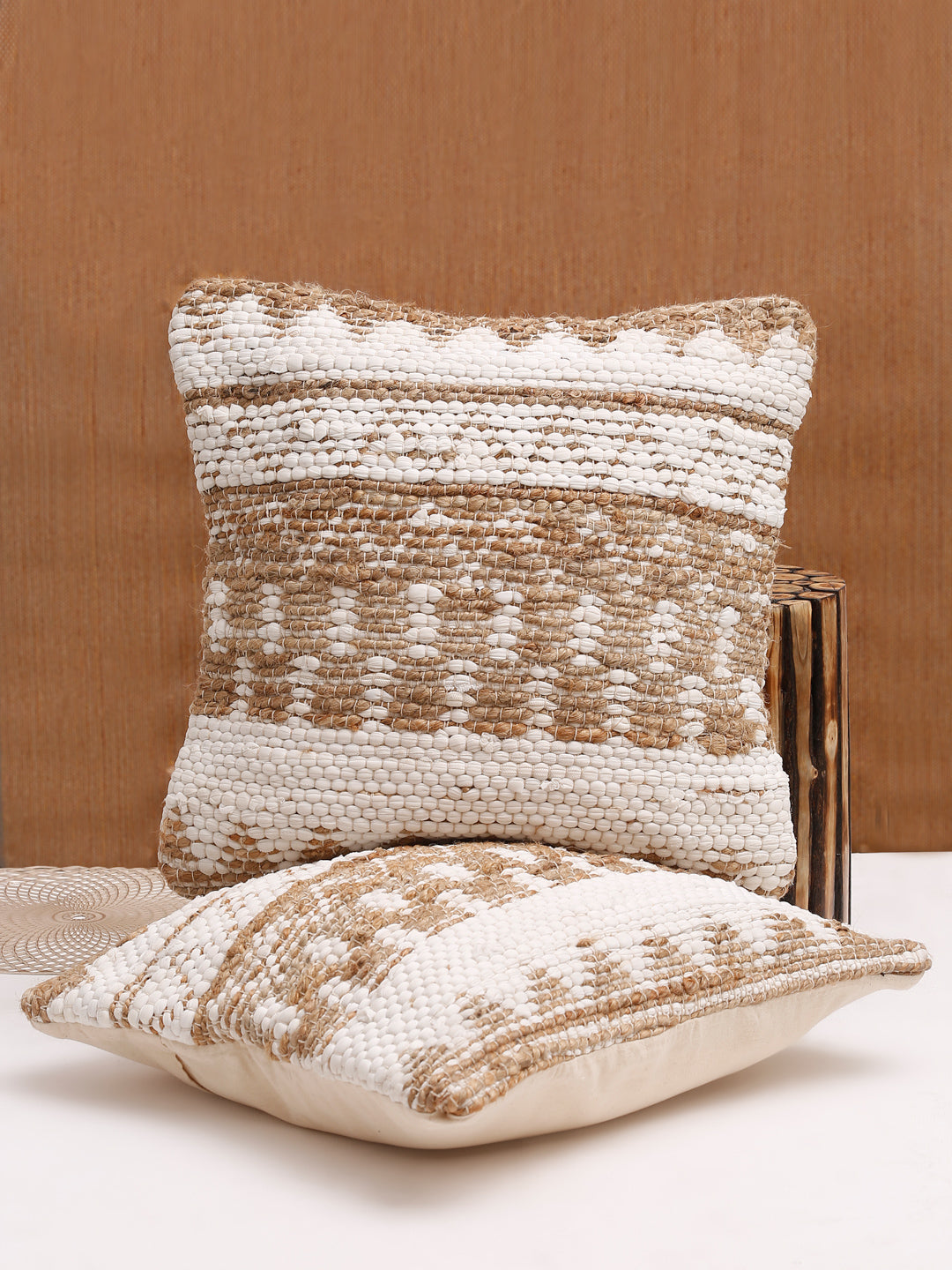 100% Cotton Tufted Aqua Cushion Cover Set of 2 (18x18 Inch)