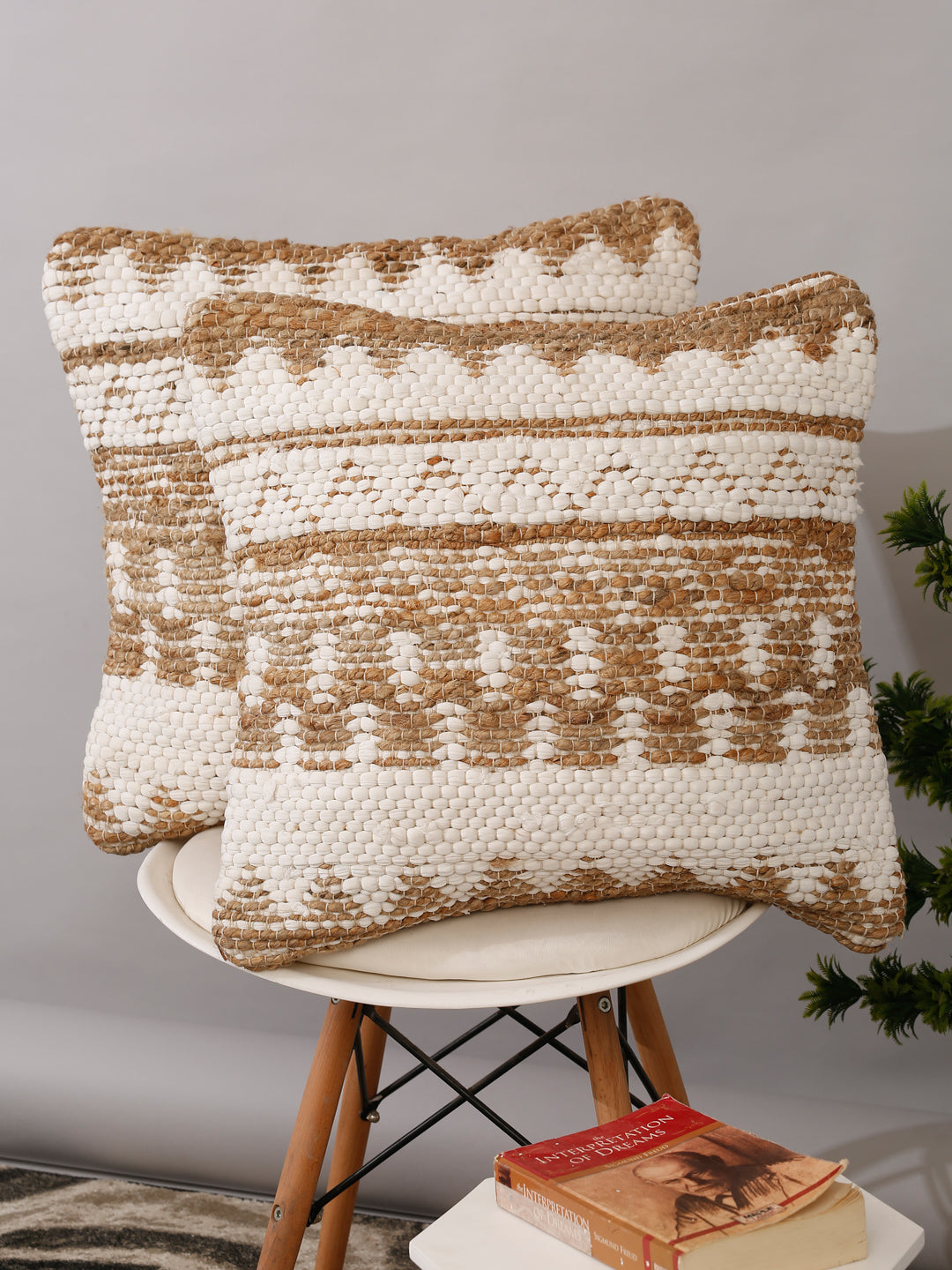 100% Cotton Tufted Aqua Cushion Cover Set of 2 (18x18 Inch)