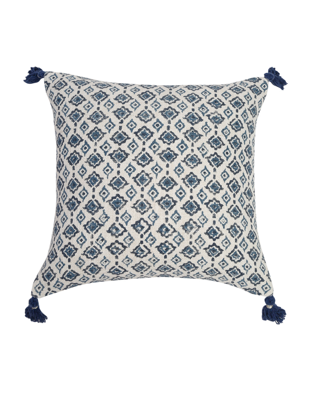 Hand Block Blue Color Cushion Cover set of 2(18x18 Inch)