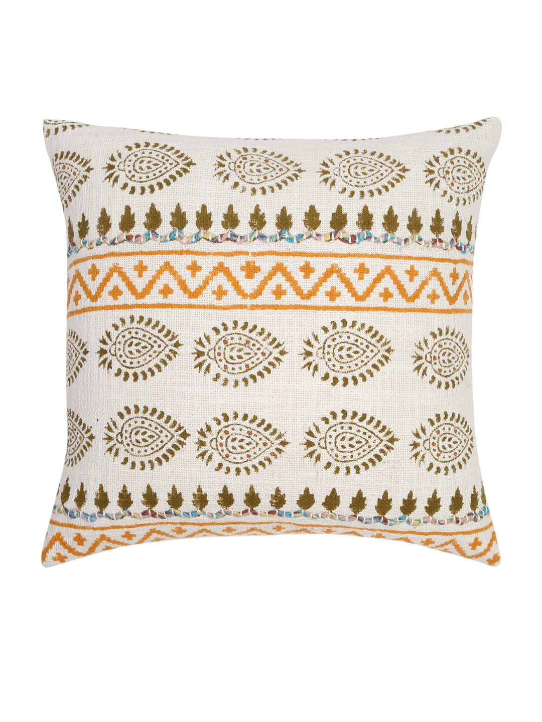 Hand Block 100% Cotton Cushion Cover set of 2 (18x18 Inch)