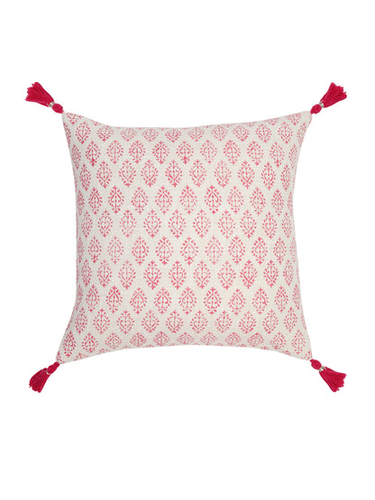 Hand Block Pink Color Cushion Cover set of 2 (18x18 Inch)