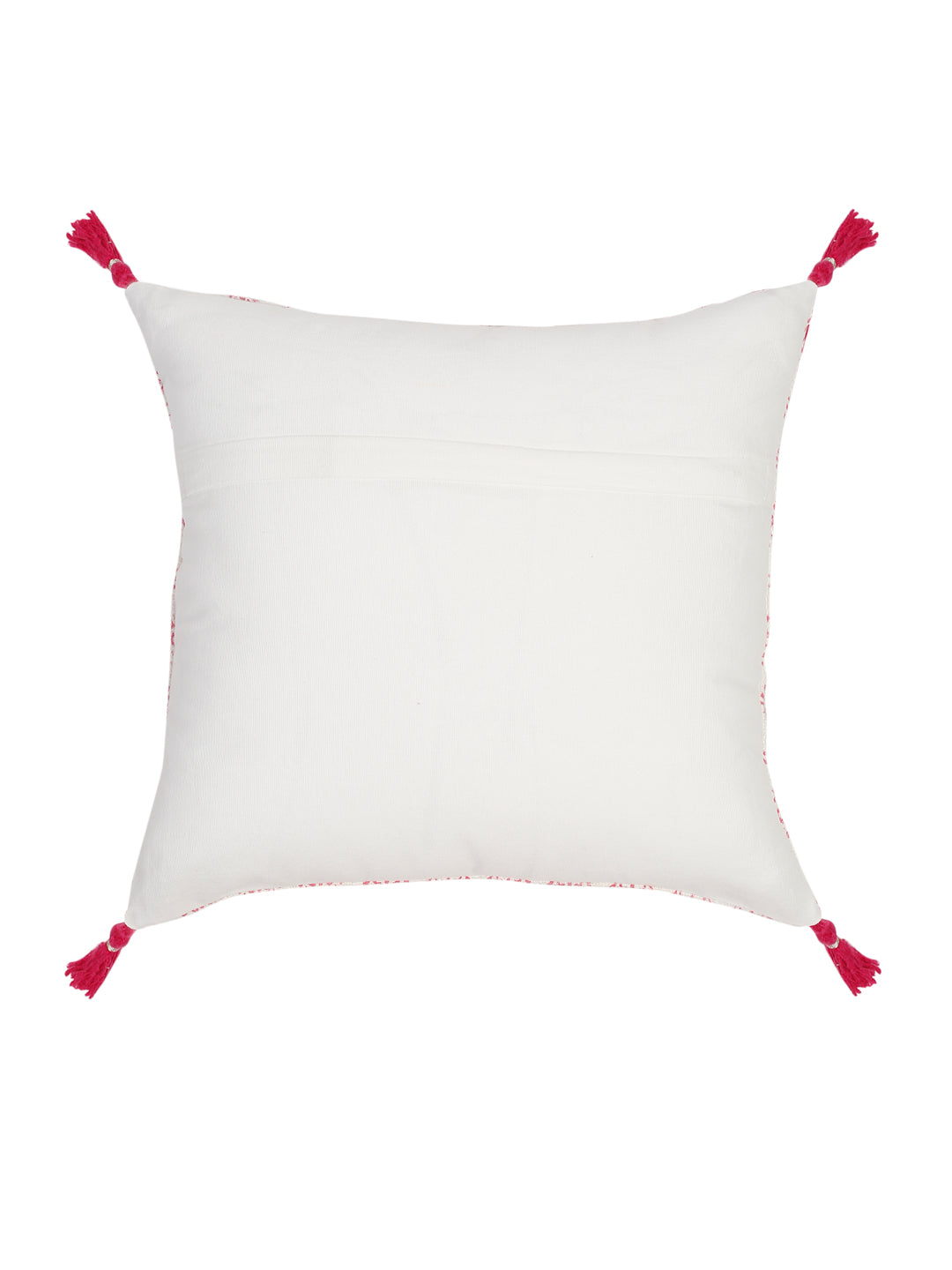 Hand Block Pink Color Cushion Cover set of 2 (18x18 Inch)