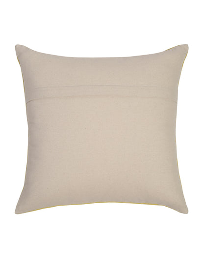 Yellow Color Cotton Hand Work Cushion Cover Set of 2 (18x18 Inch)