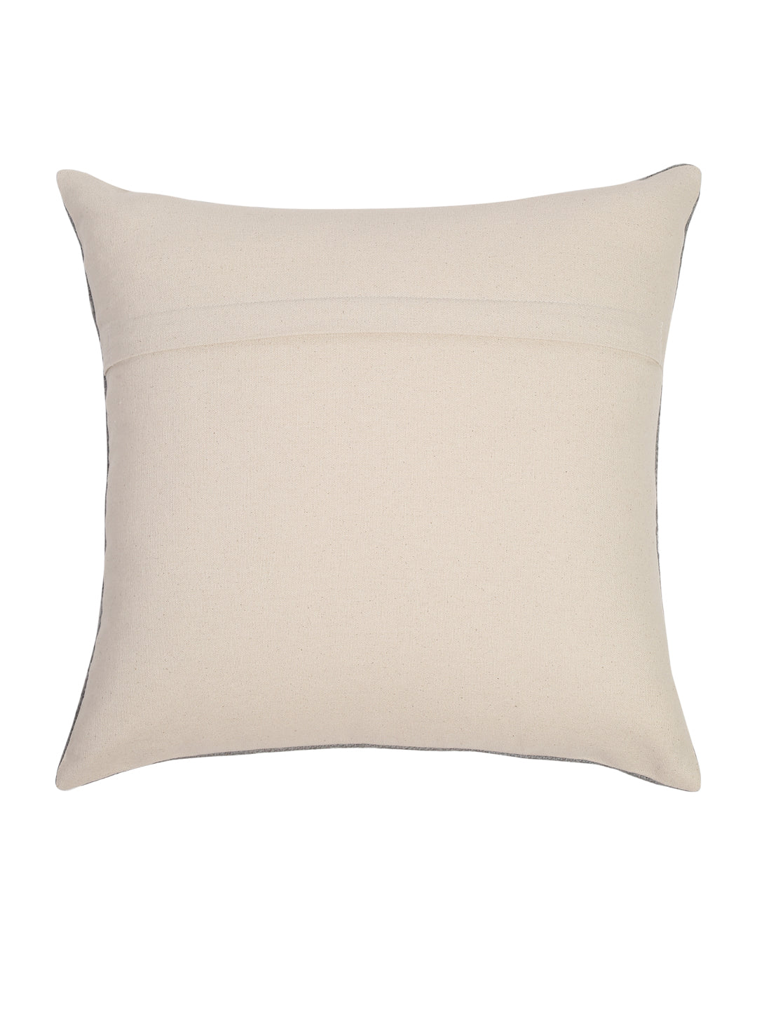 Grey Color Cotton Hand Work Cushion Cover Set of 2 (18x18 Inch)