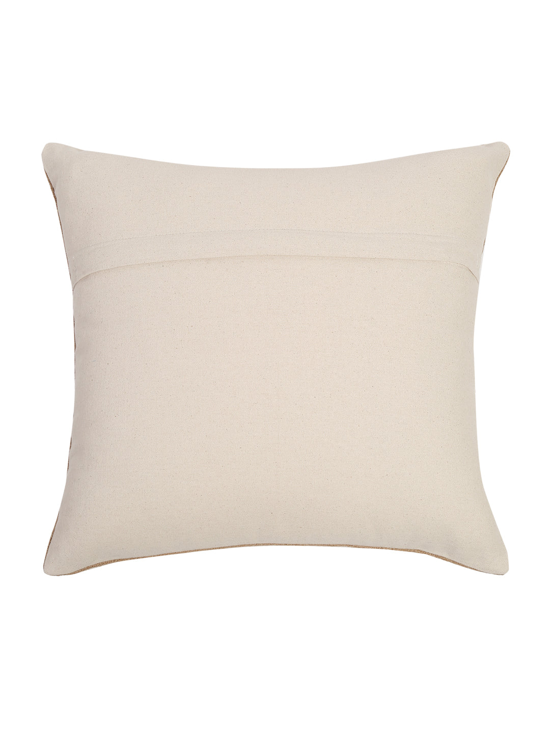 Beige Color Cotton Hand Work Cushion Cover Set of 2 (18x18 Inch)