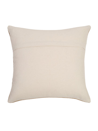 Beige Color Cotton Hand Work Cushion Cover Set of 2 (18x18 Inch)