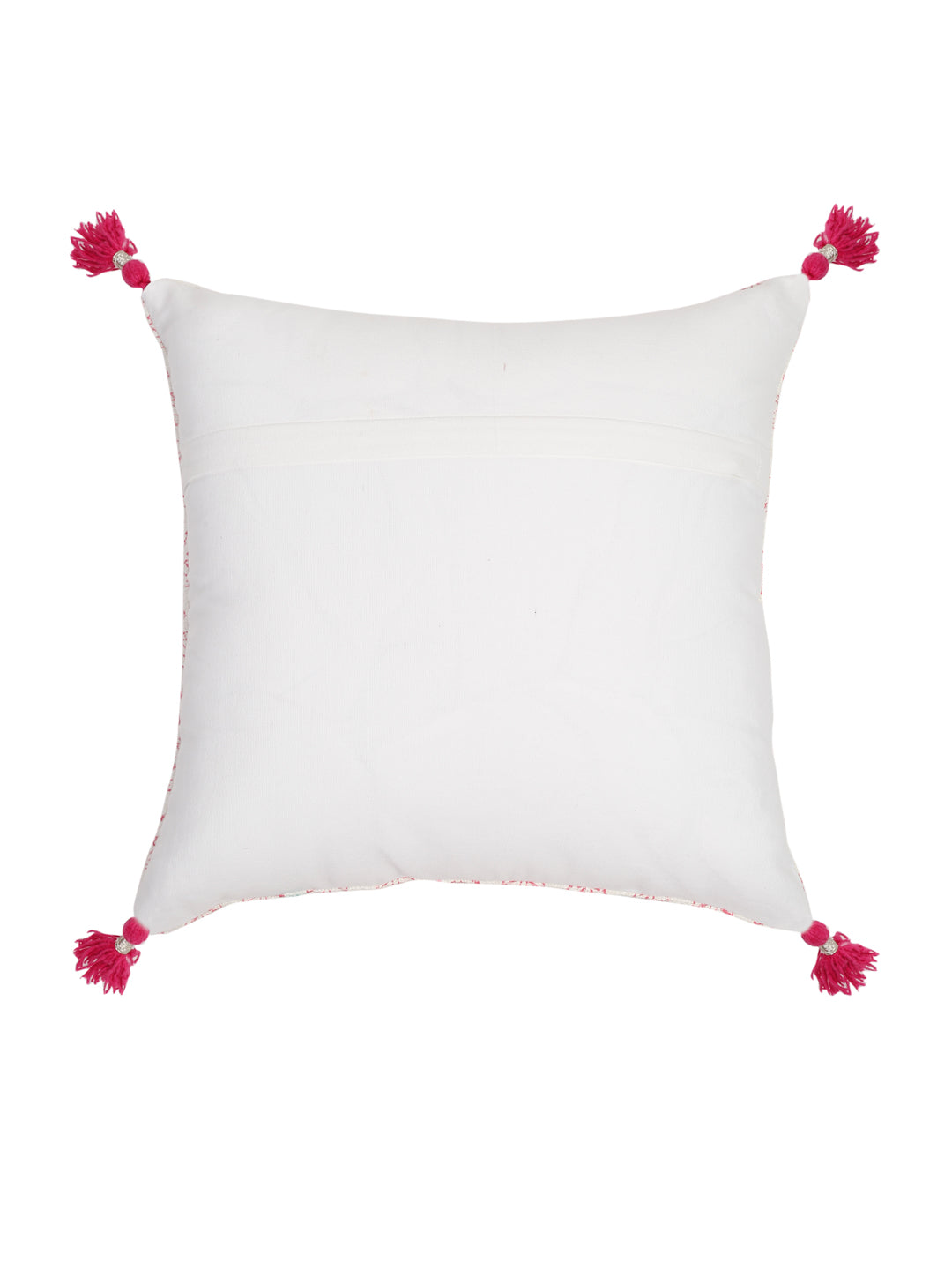 Hand Block Pink Color Cushion Cover set of 2 (18x18 Inch)
