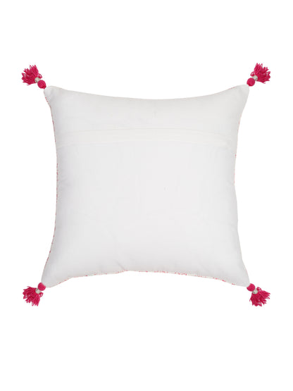 Hand Block Pink Color Cushion Cover set of 2 (18x18 Inch)
