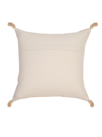 Beige Color Cotton Woven Cushion Cover Set of 2 (18x18 Inch)