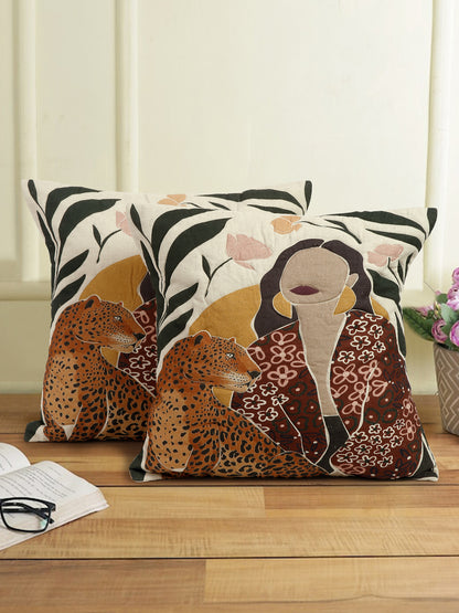 Digital Printed Cotton Cushion Cover Set of 2 (20x20 Inch)