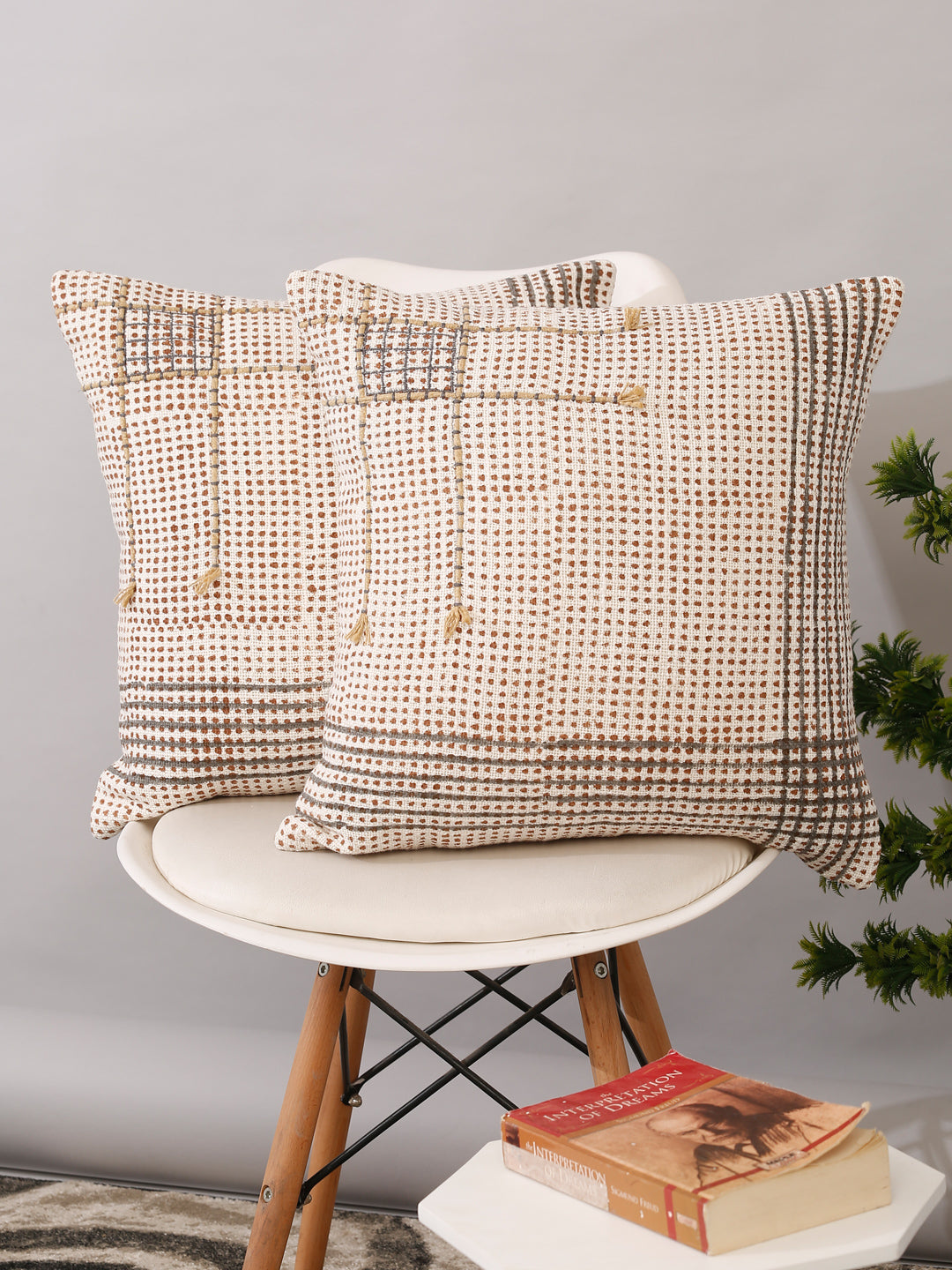 Hand Block Multi Color Cushion Cover set of 2 (18x18 Inch)