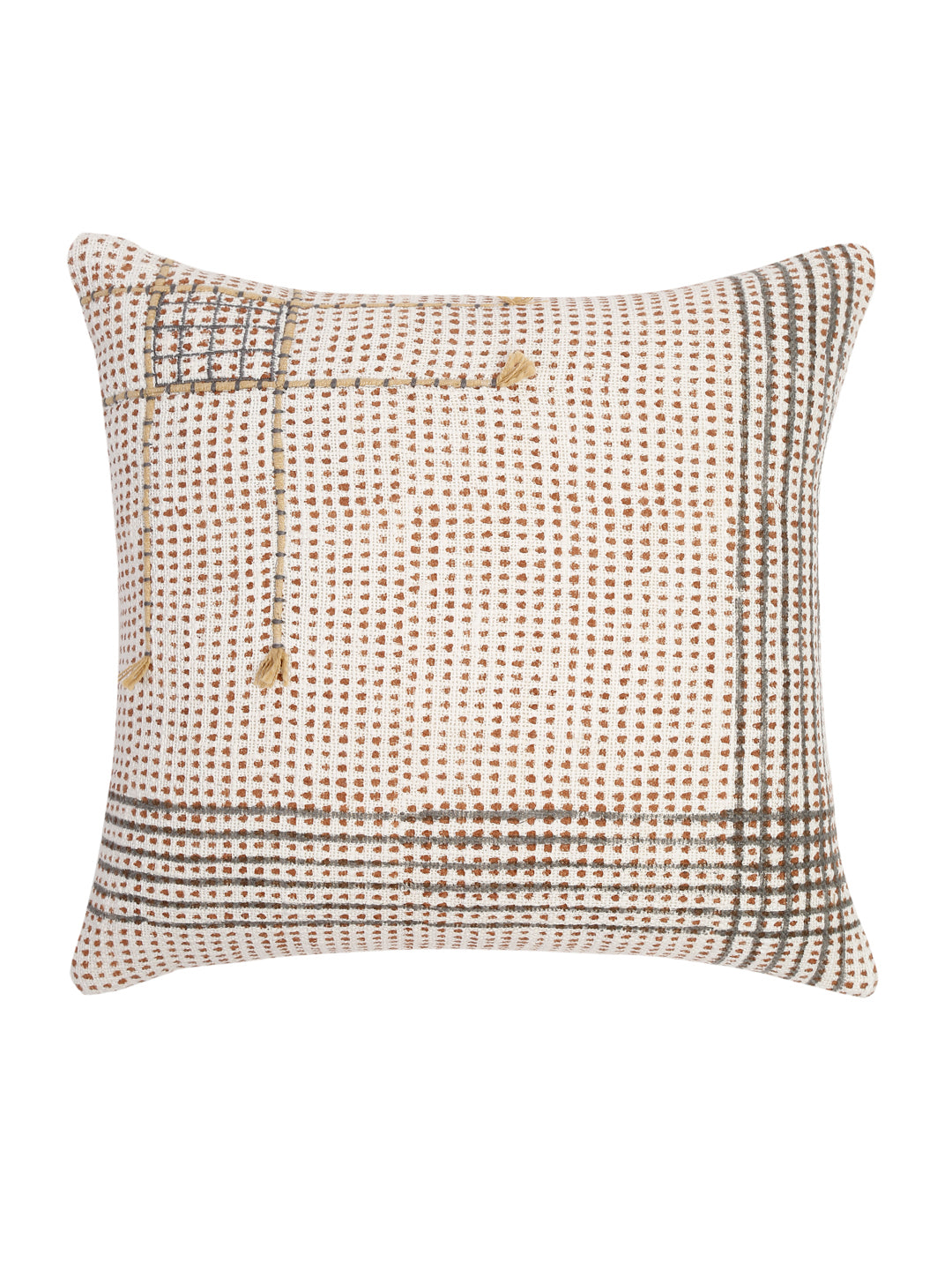 Hand Block Multi Color Cushion Cover set of 2 (18x18 Inch)