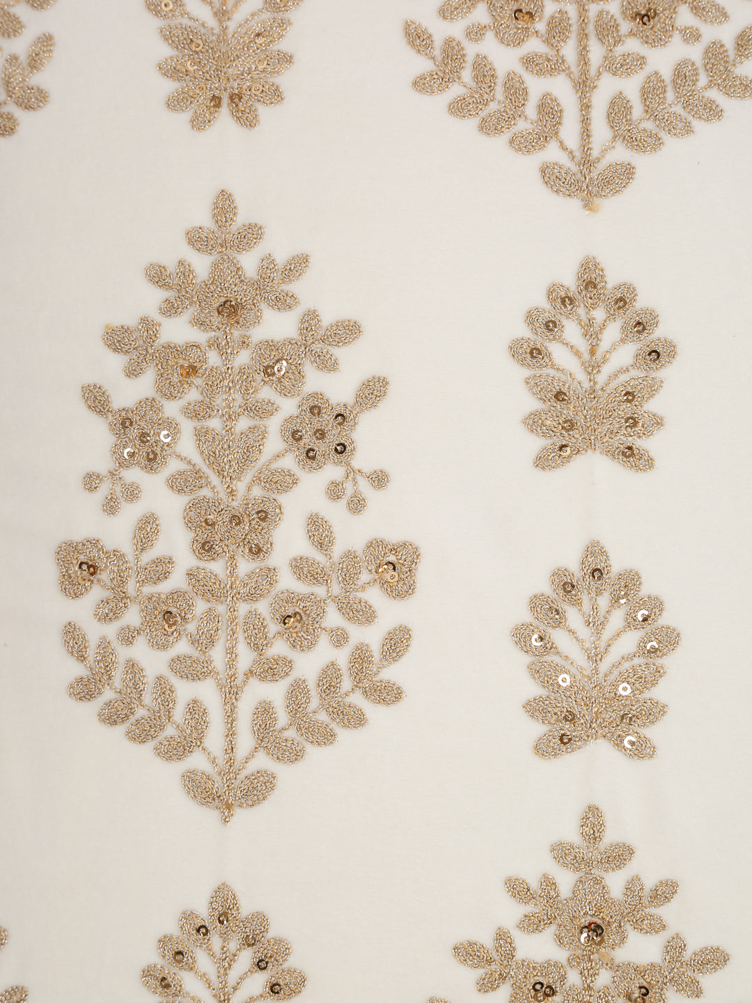 Ivory Color Velvet Hand Work Cushion Cover Set of 2 (18x18 Inch)