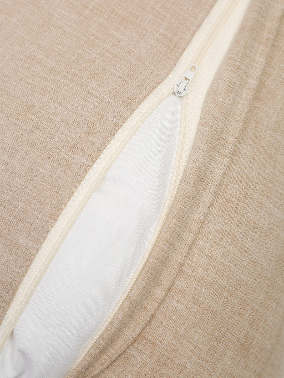 Beige Color Cotton Hand Work Cushion Cover Set of 2 (16x16 Inch)