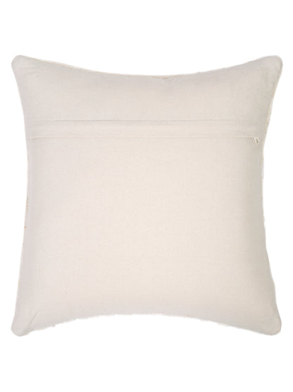 Ivory Color Hand Woven Cotton Cushion Cover Set of 2 (20x20 Inch)