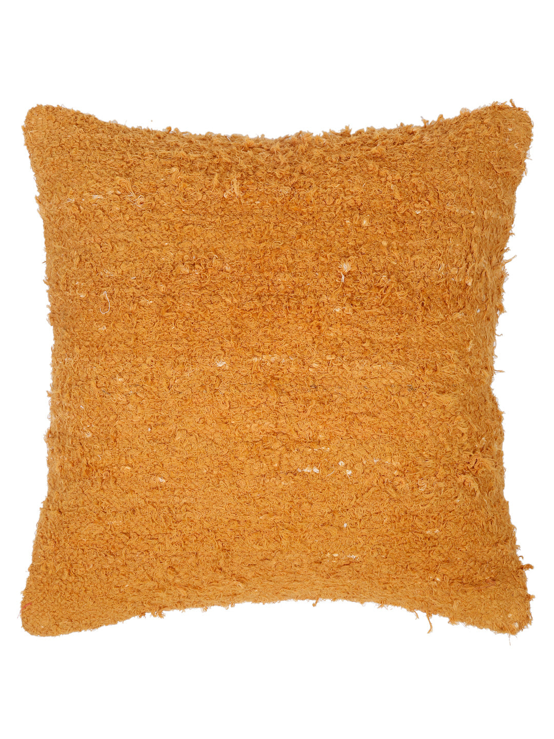 Mustard Color Hand Woven Cotton Cushion Cover Set of 2 (20x20 Inch)