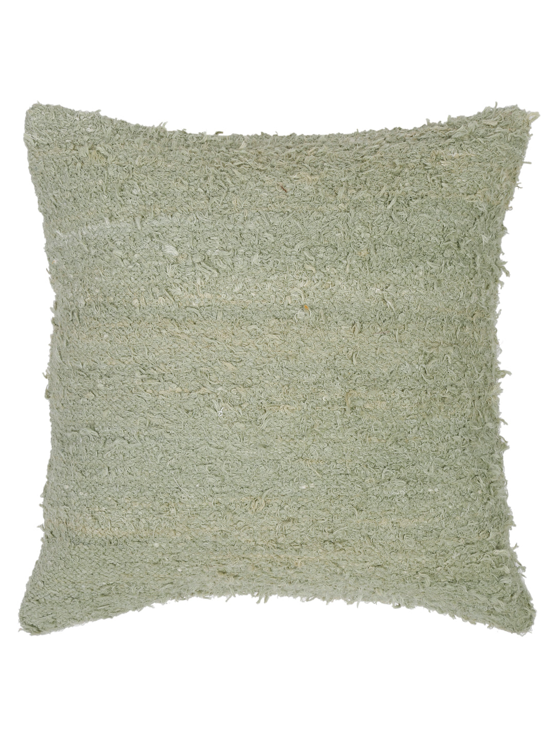 Green Color Hand Woven Cotton Cushion Cover Set of 2 (20x20 Inch)