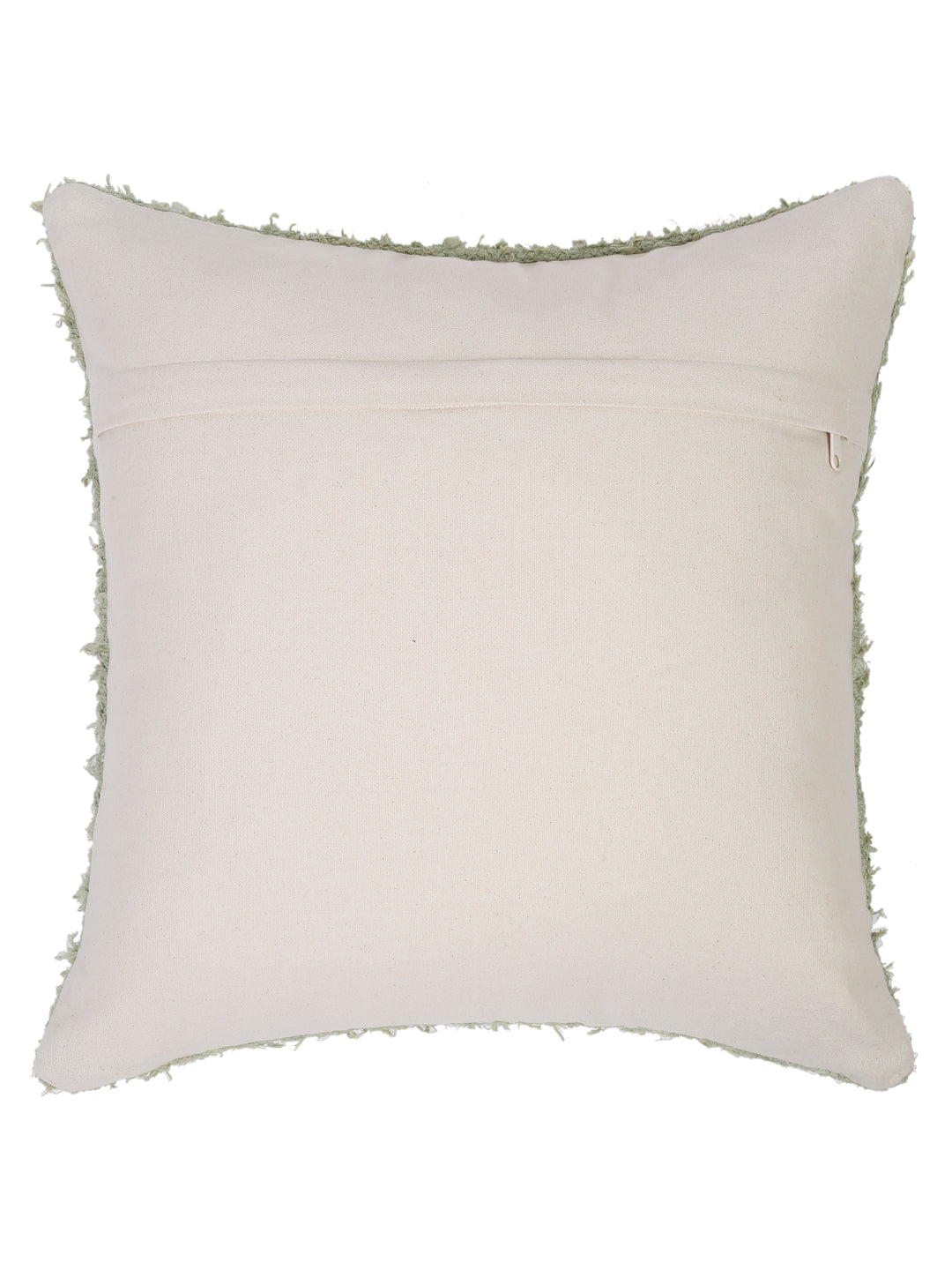 Green Color Hand Woven Cotton Cushion Cover Set of 2 (20x20 Inch)