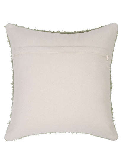 Green Color Hand Woven Cotton Cushion Cover Set of 2 (20x20 Inch)