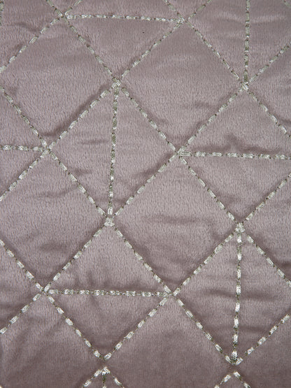 Velvet Grey Color Set of 2 Quilted Cushion Cover (12x20 Inch)