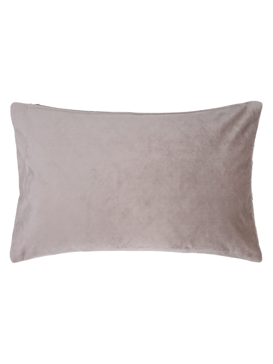 Velvet Grey Color Set of 2 Quilted Cushion Cover (12x20 Inch)