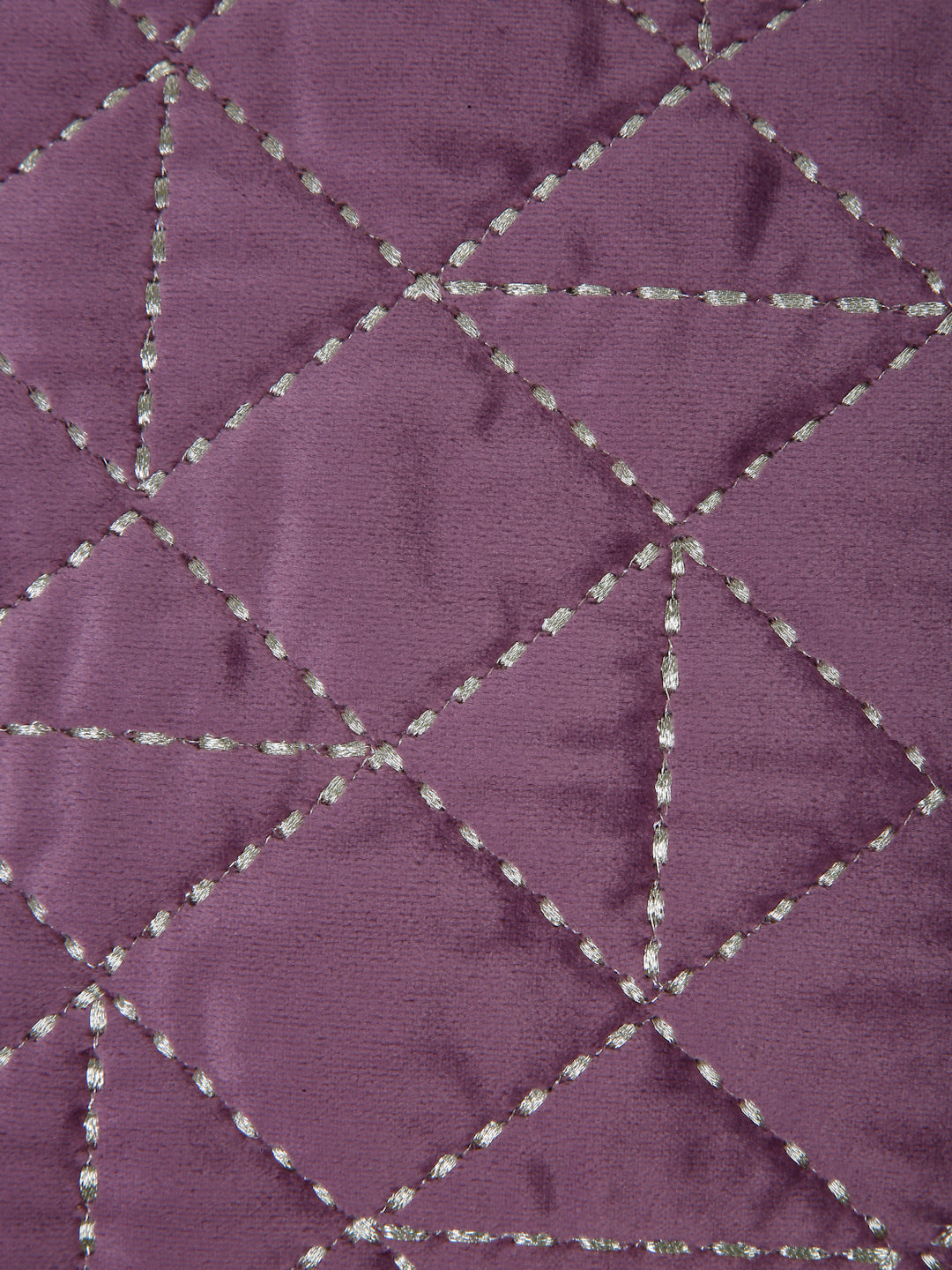 Mauve Color Set of 2 Quilted Cushion Cover (12x20 Inch)