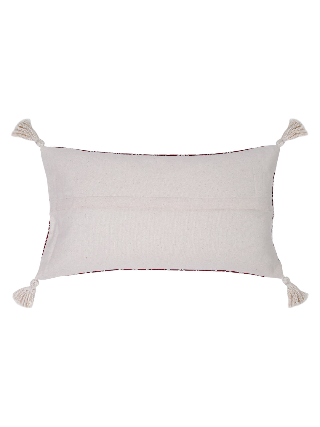 Red Color Embroidered Cushion Cover Set of 2 (12x20 Inch)