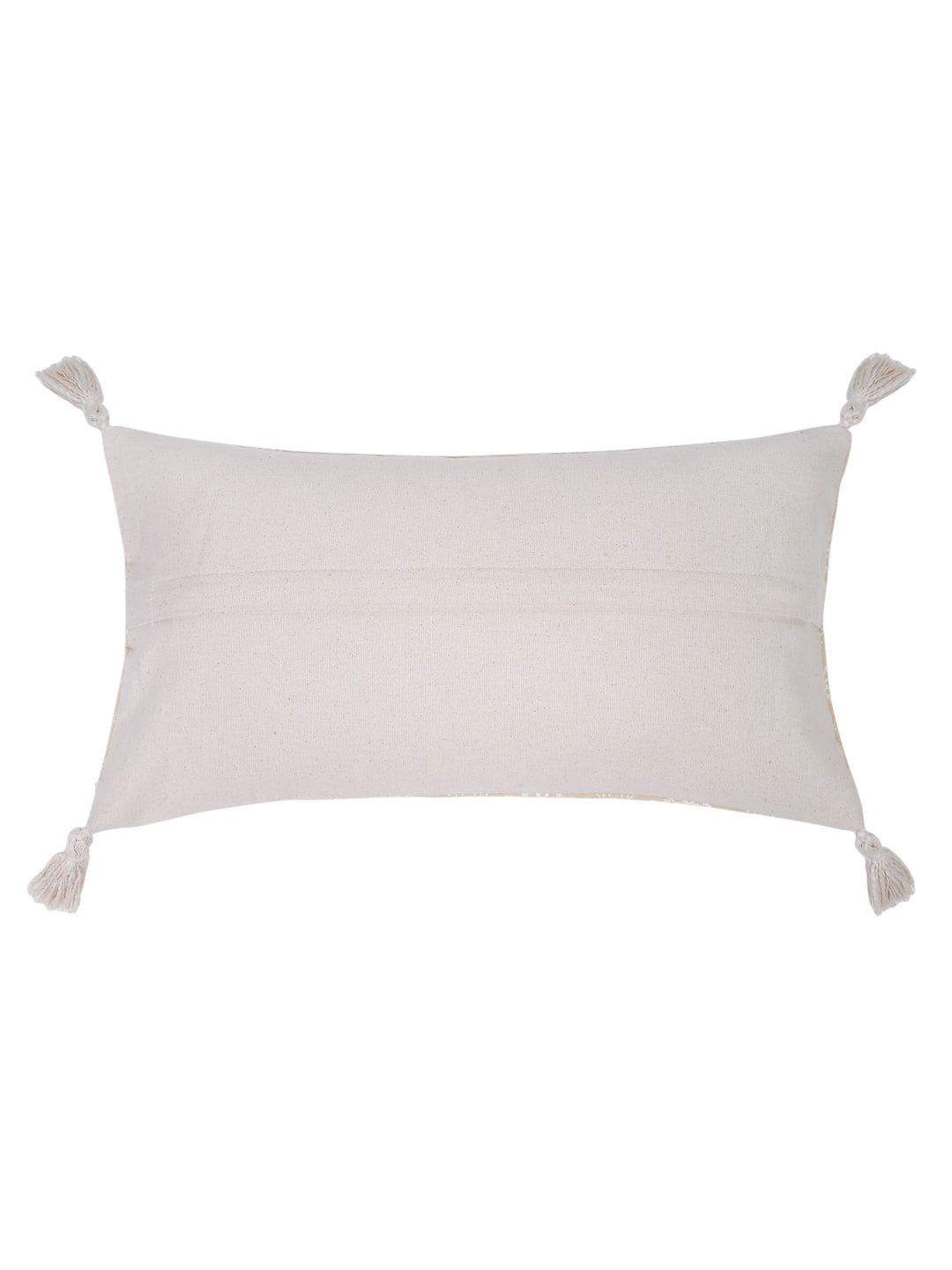 Ivory Color Embroidered Cushion Cover Set of 2 (12x20 Inch)