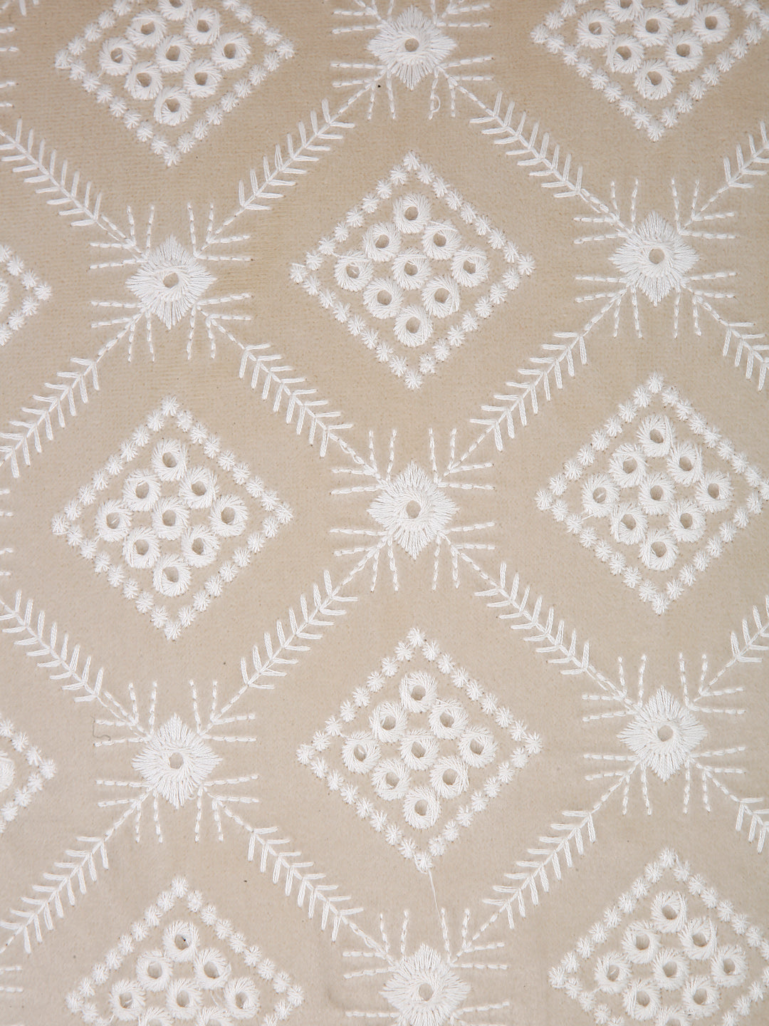 Ivory Color Embroidered Cushion Cover Set of 2 (18x18 Inch)