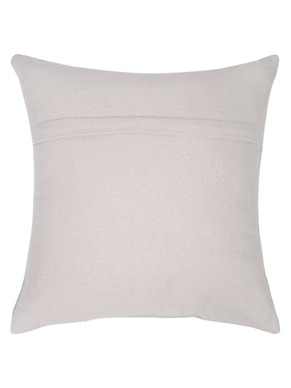 Grey Color Cotton Hand Work Cushion Cover Set of 2 (18x18 Inch)