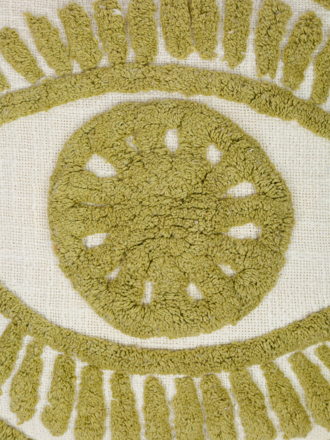 100% Cotton Tufted Olive Green Cushion Cover Set of 2 (18x18 Inch)