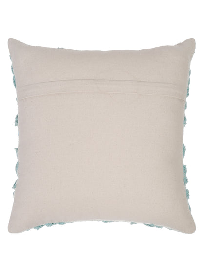 100% Cotton Tufted Beige Cushion Cover Set of 2 (18x18 Inch)