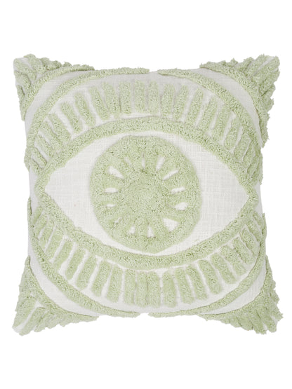 100% Cotton Tufted Sage Green Cushion Cover Set of 2 (18x18 Inch)