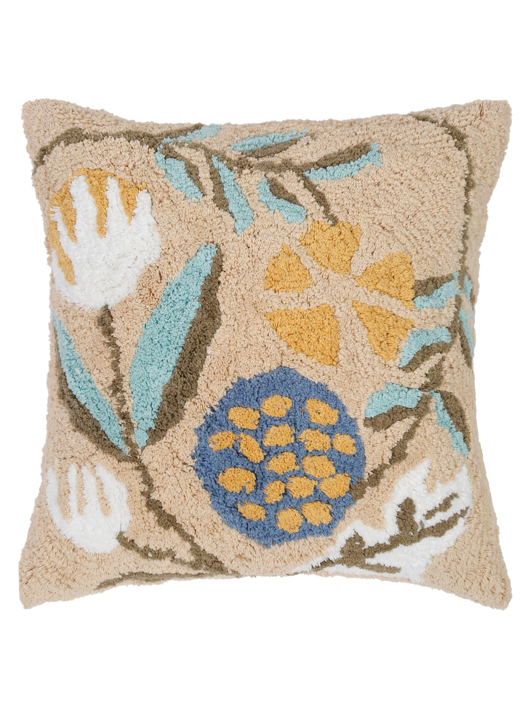 100% Cotton Tufted Multi Color Cushion Cover Set of 2 (18x18 Inch)