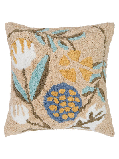 100% Cotton Tufted Multi Color Cushion Cover Set of 2 (18x18 Inch)