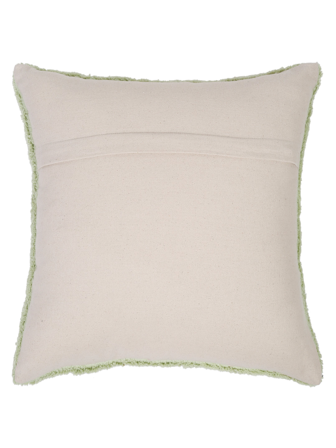 100% Cotton Tufted Green Color Cushion Cover Set of 2 (18x18 Inch)