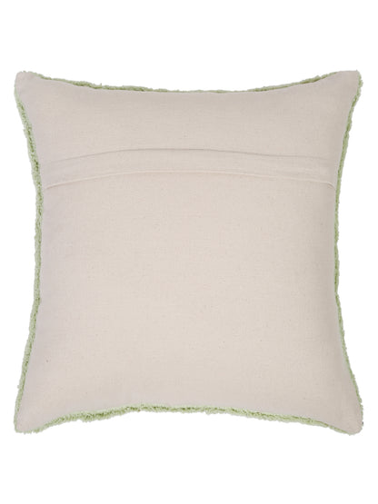 100% Cotton Tufted Green Color Cushion Cover Set of 2 (18x18 Inch)