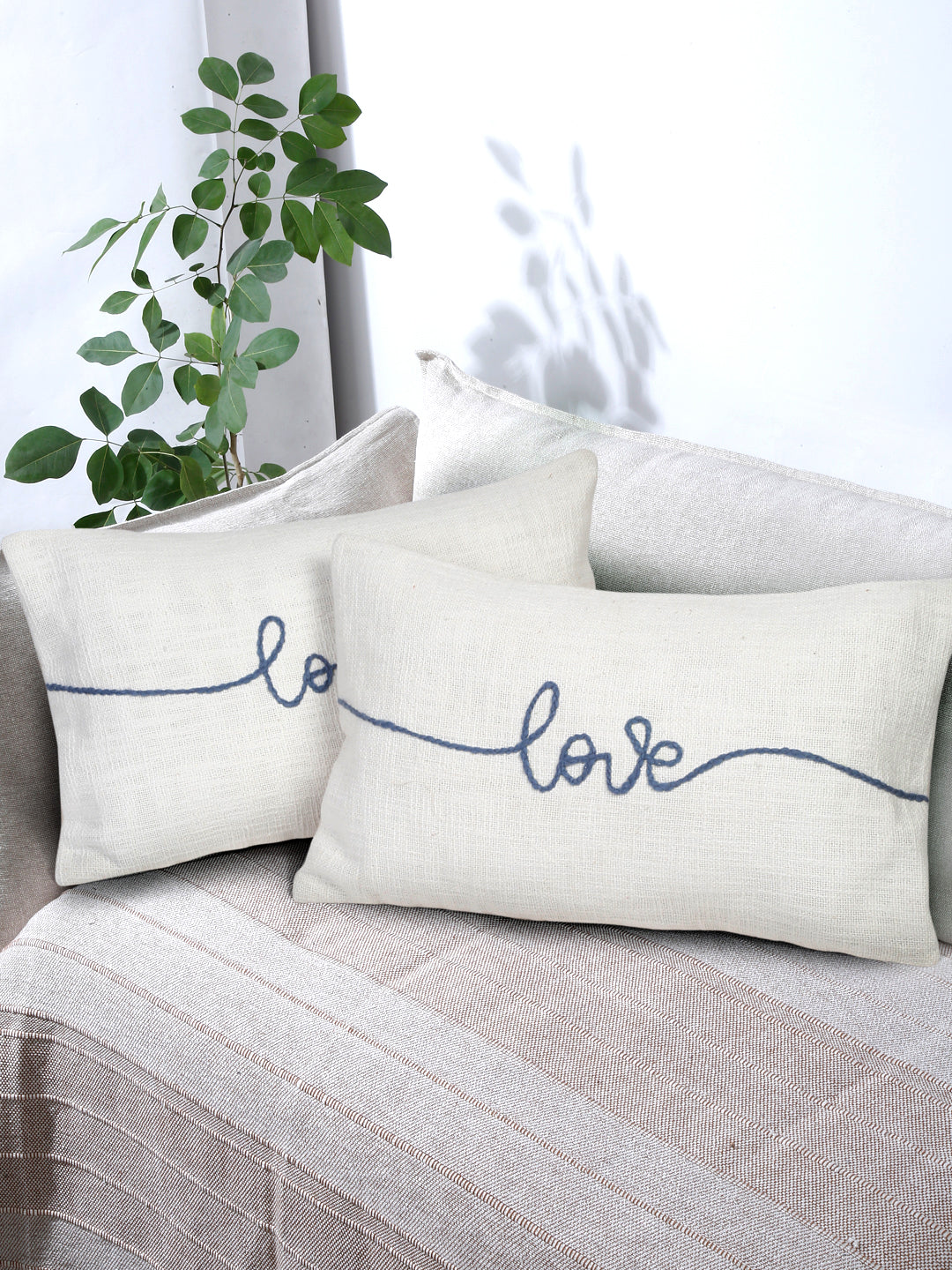 Eyda Cotton Embroidered Cushion Cover set of 2