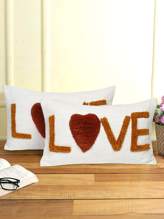 Eyda 100% Cotton Tufted Cushion Cover Set of 2