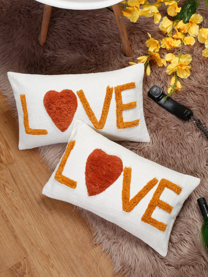 Eyda 100% Cotton Tufted Cushion Cover Set of 2