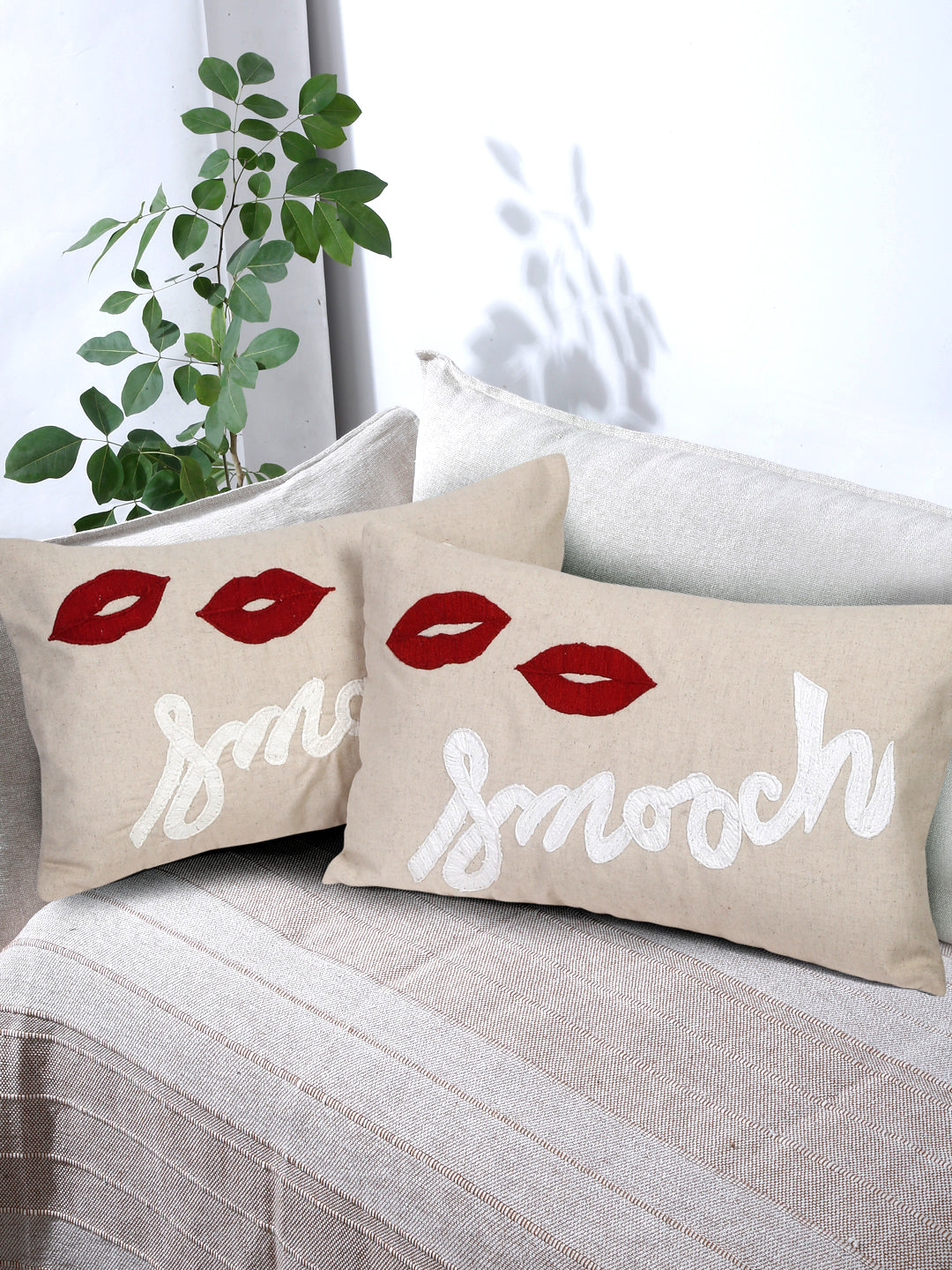 Eyda Cotton Embroidered Cushion Cover Set of 2