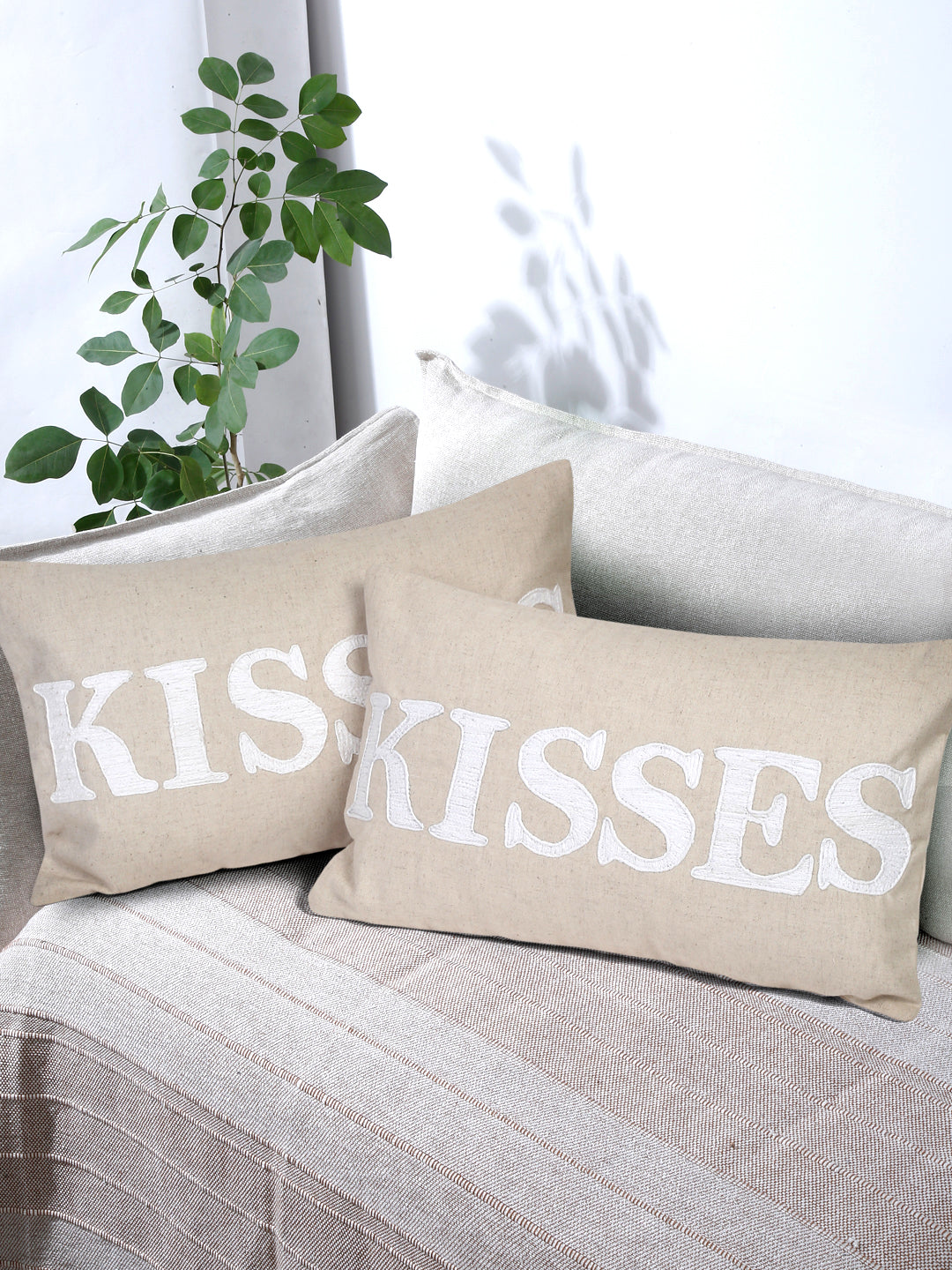 Eyda Cotton Embroidered Cushion Cover Set of 2