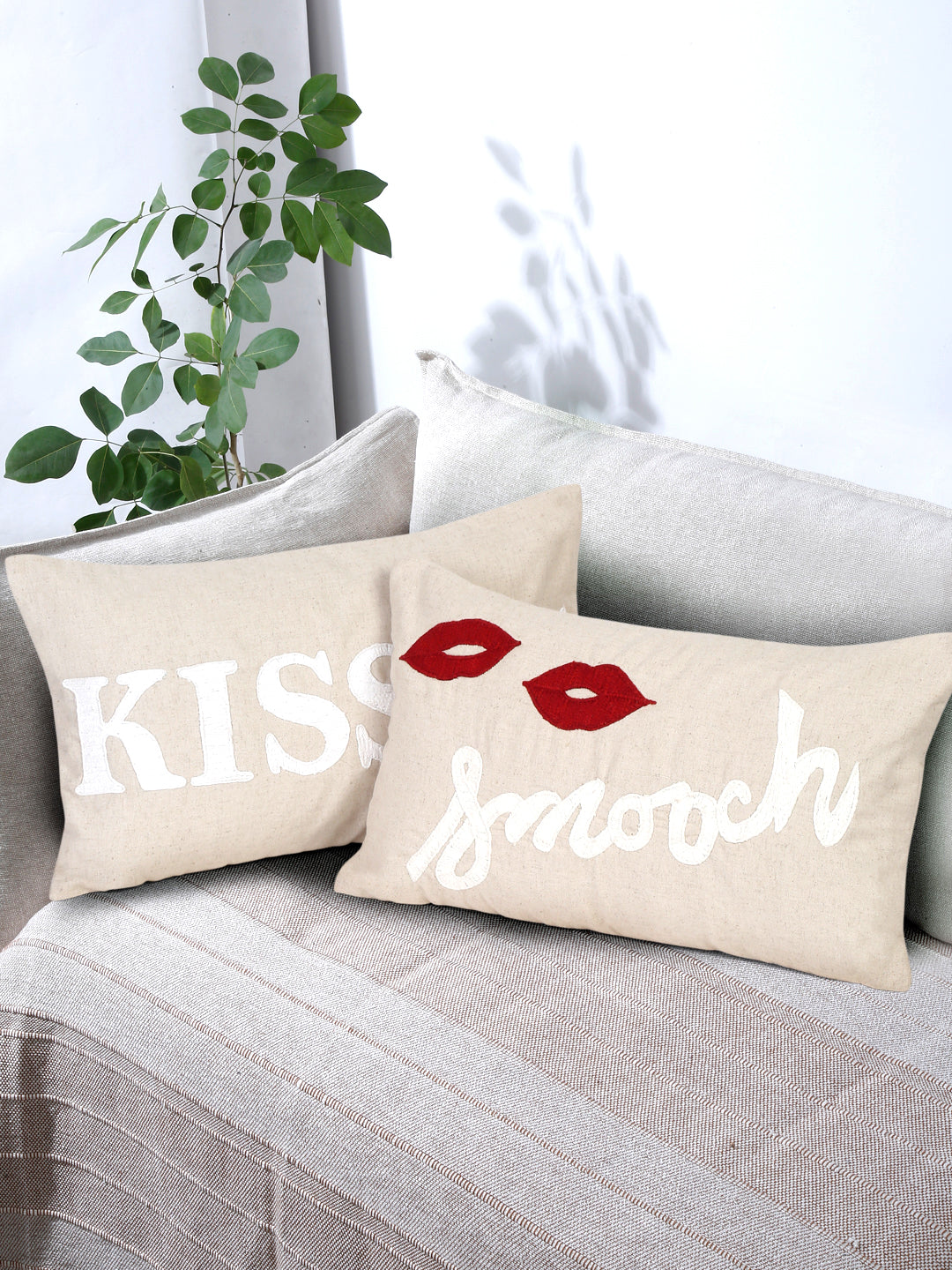 Eyda Cotton Embroidered Cushion Cover Set of 2