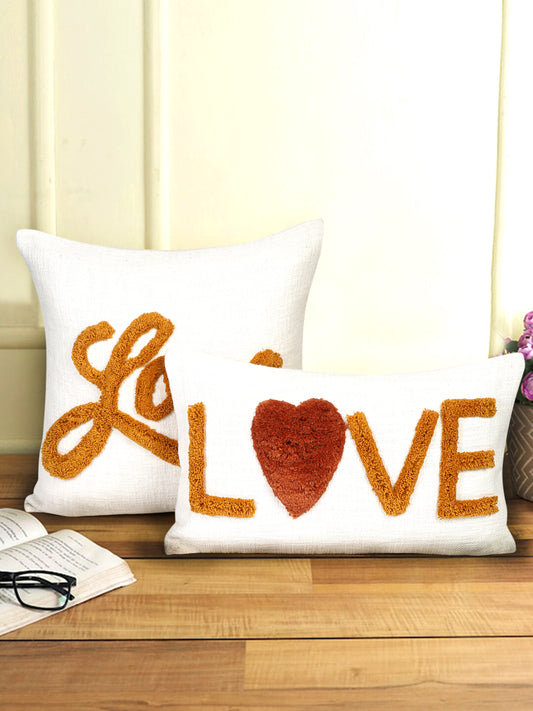 Eyda 100% Cotton Tufted Cushion Cover Set of 2