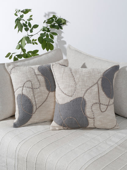 Eyda Embroidered Cotton Cushion Covers Set of 2-18x18 inch