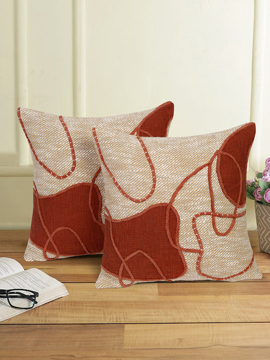 Eyda Embroidered Cotton Cushion Covers Set of 2-18x18 inch