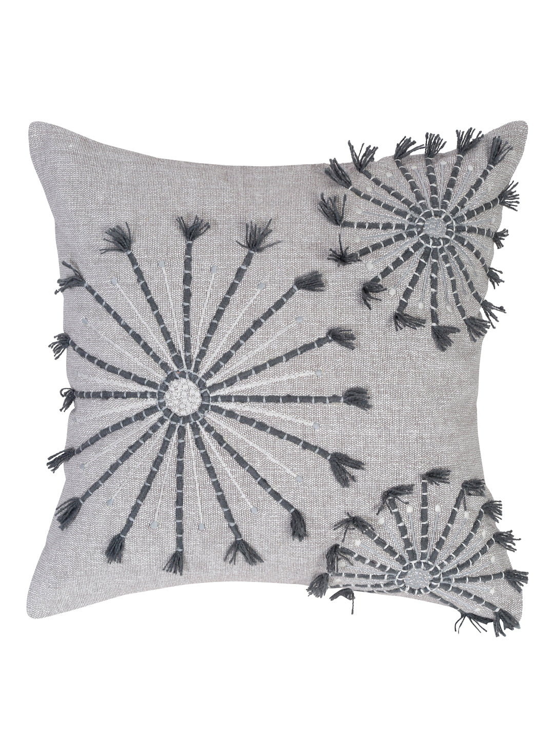 Eyda Embroidered Cotton Cushion Covers Set of 2-18x18 inch